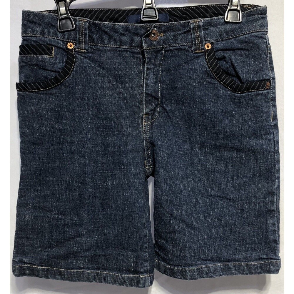 Vintage Bill Blass Dk Blue Jean Bermuda Shorts 6 Denim 30"W Mid Rise 90's Mom